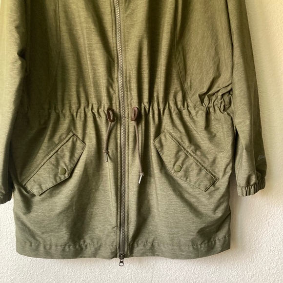 Eddie Bauer Khaki Nylon Polyester Breathable Hooded Parka size L - Picture 3 of 15